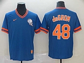Mets 48 Jacob deGrom Royal Throwback Jerseys,baseball caps,new era cap wholesale,wholesale hats